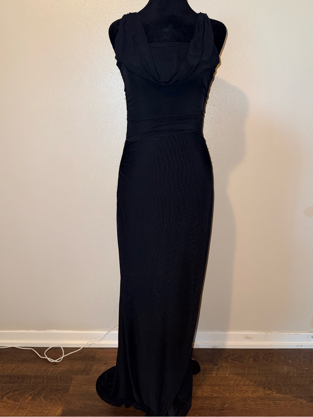 Sau Lee Kelsey Dress Black Knit Jersey Gown 6 - Picture 7 of 10